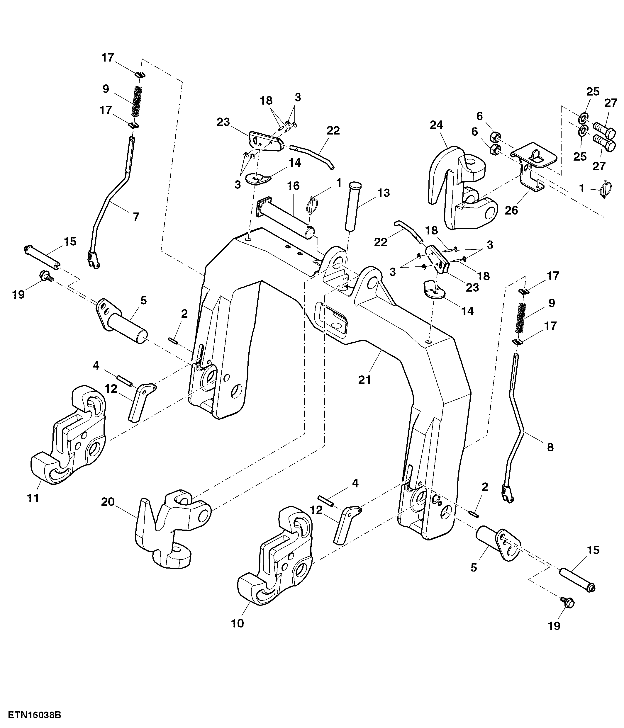Implement Quick Coupler, Category 4N/3, Wheel