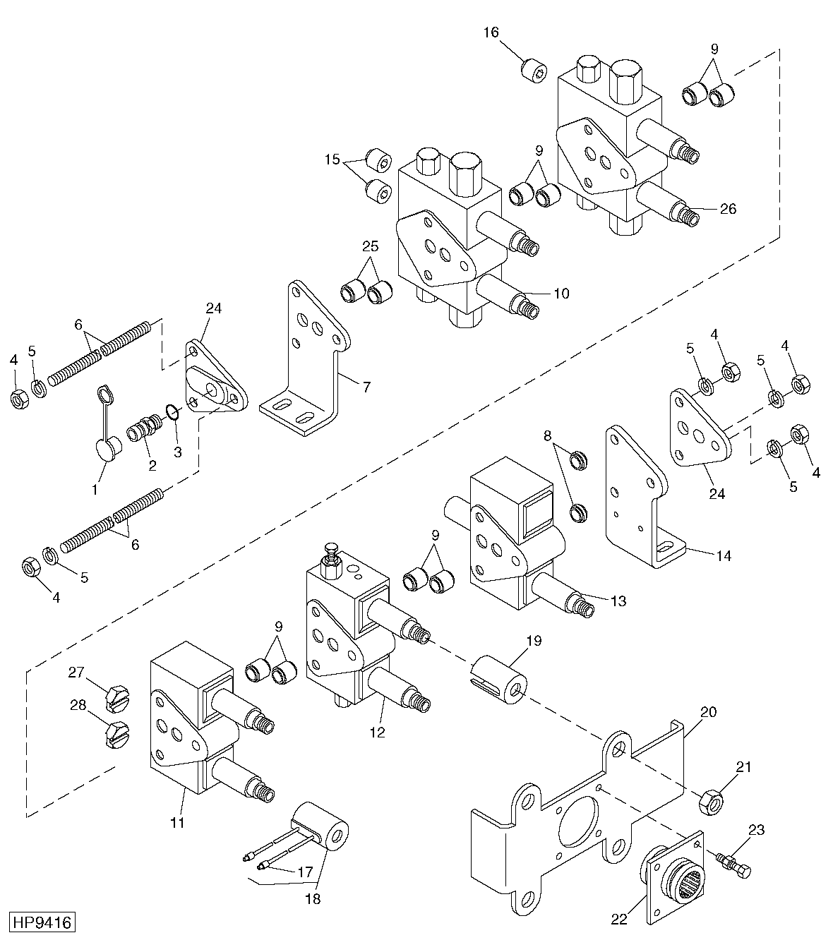 SOLENOID CONTROL VALVE MODULE ASSEMBLY AND MOUNTINGS FIVE STACK