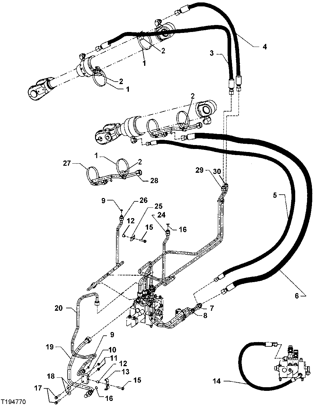Boom and Bucket Cylinder Hydraulics (Tool Carrier)