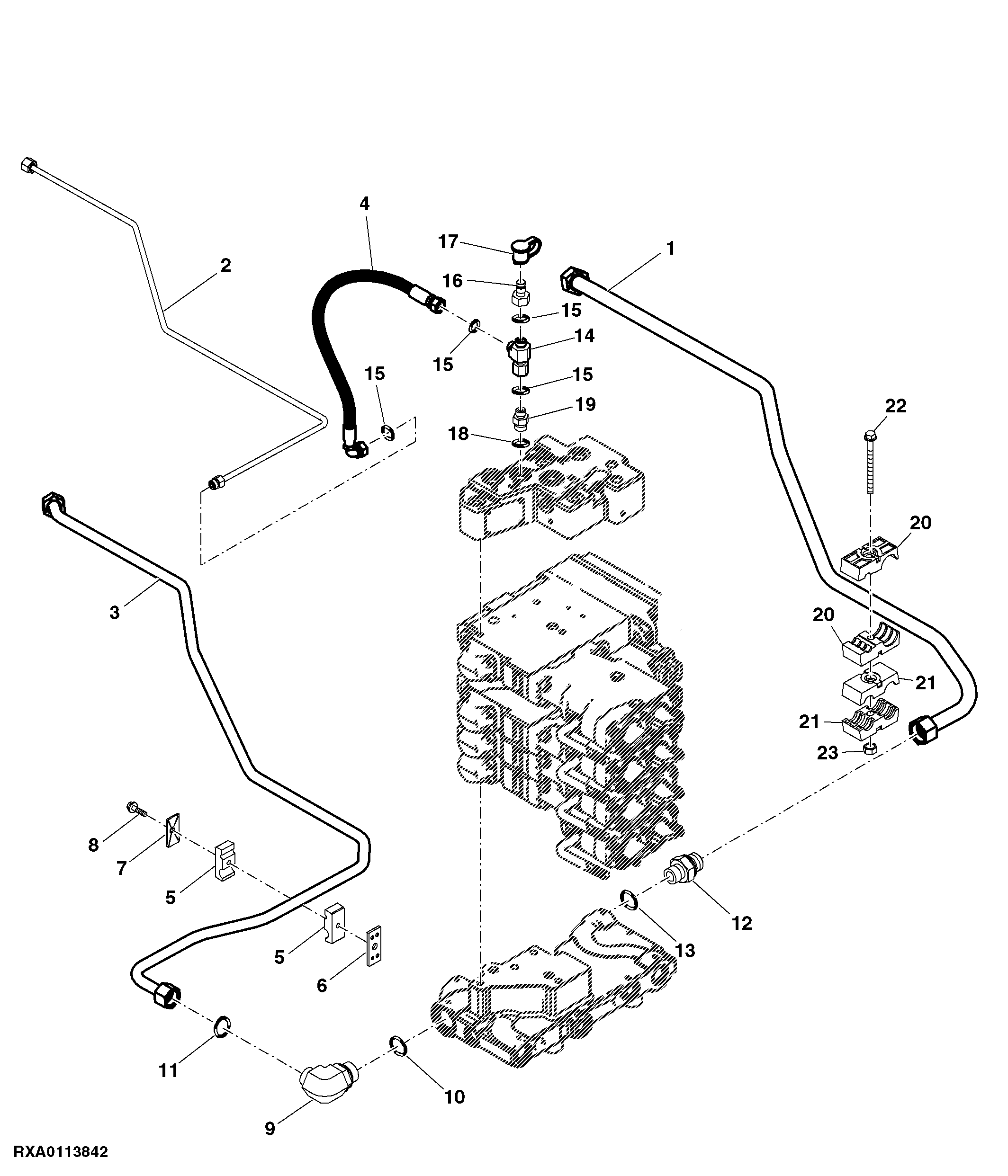 Selective Control Valve Lines (W/O Hitch) (911000 - )