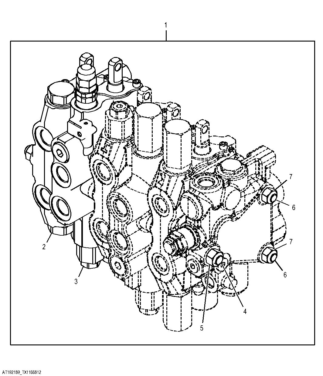2-Way Control Valve for Right Foot Pedal, without Circuit Reliefs, for Manual Controls