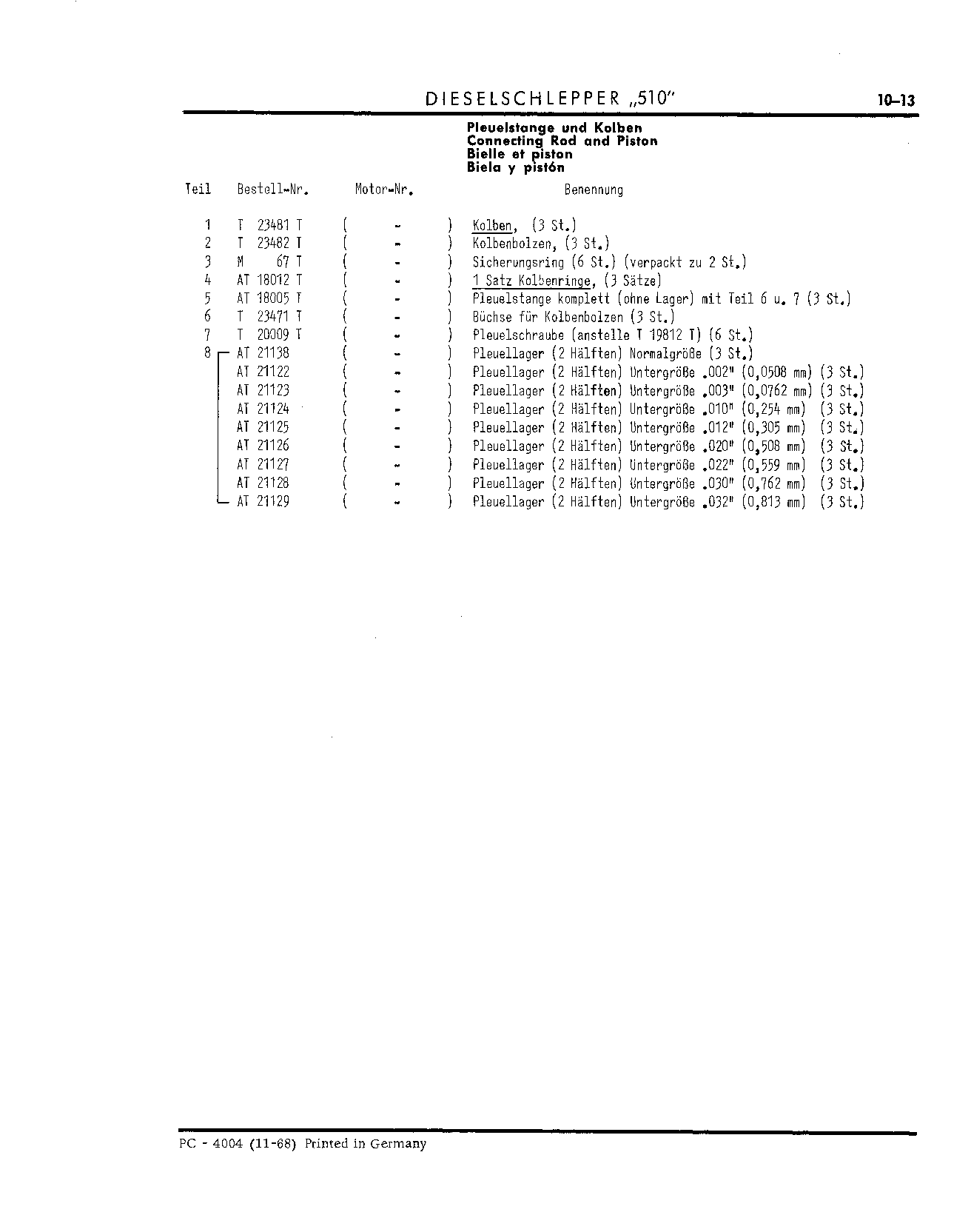 Connecting Rod (Continued)