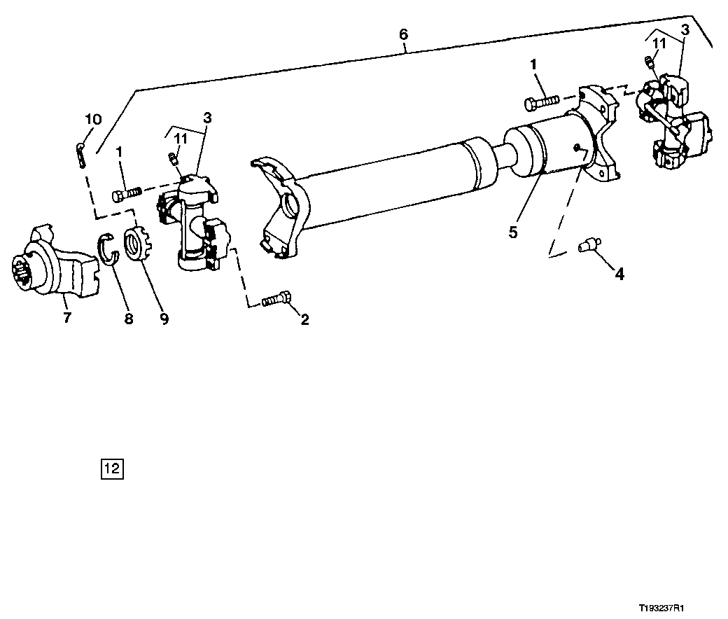 REAR TRANSMISSION YOKE TO DOUBLE UNIVERSAL JOINT