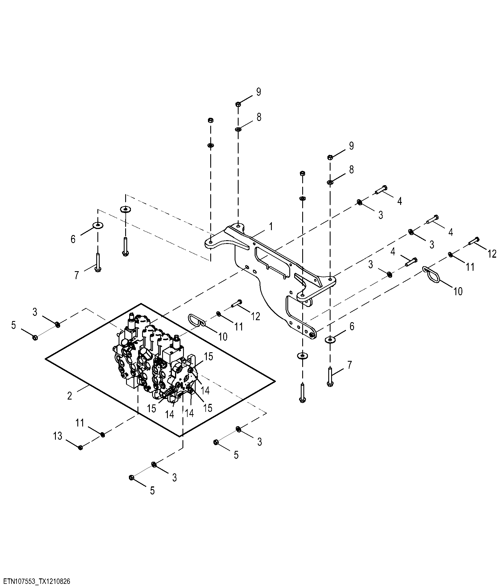 Backhoe Valve, Six Function Pilot with Extension and Select Flow