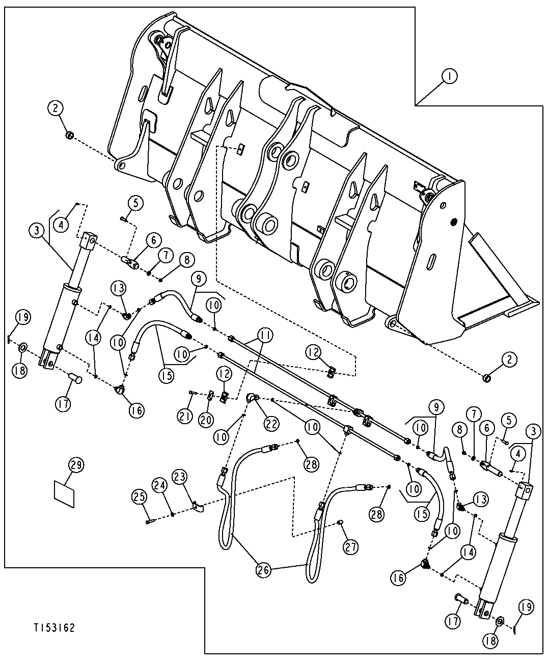Multi-Purpose Bucket, Cylinder and Hydraulic Oil Lines