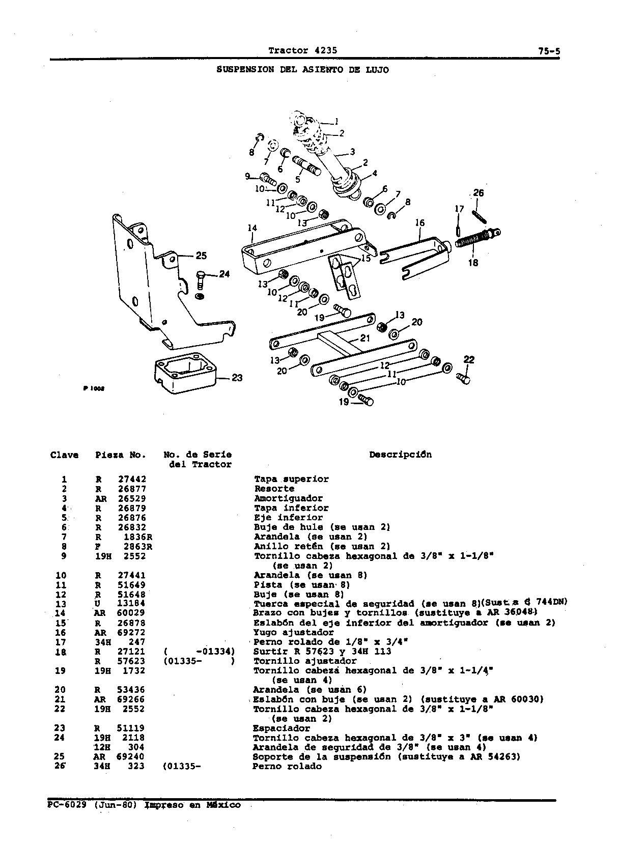Suspension del Asiento de Lujo