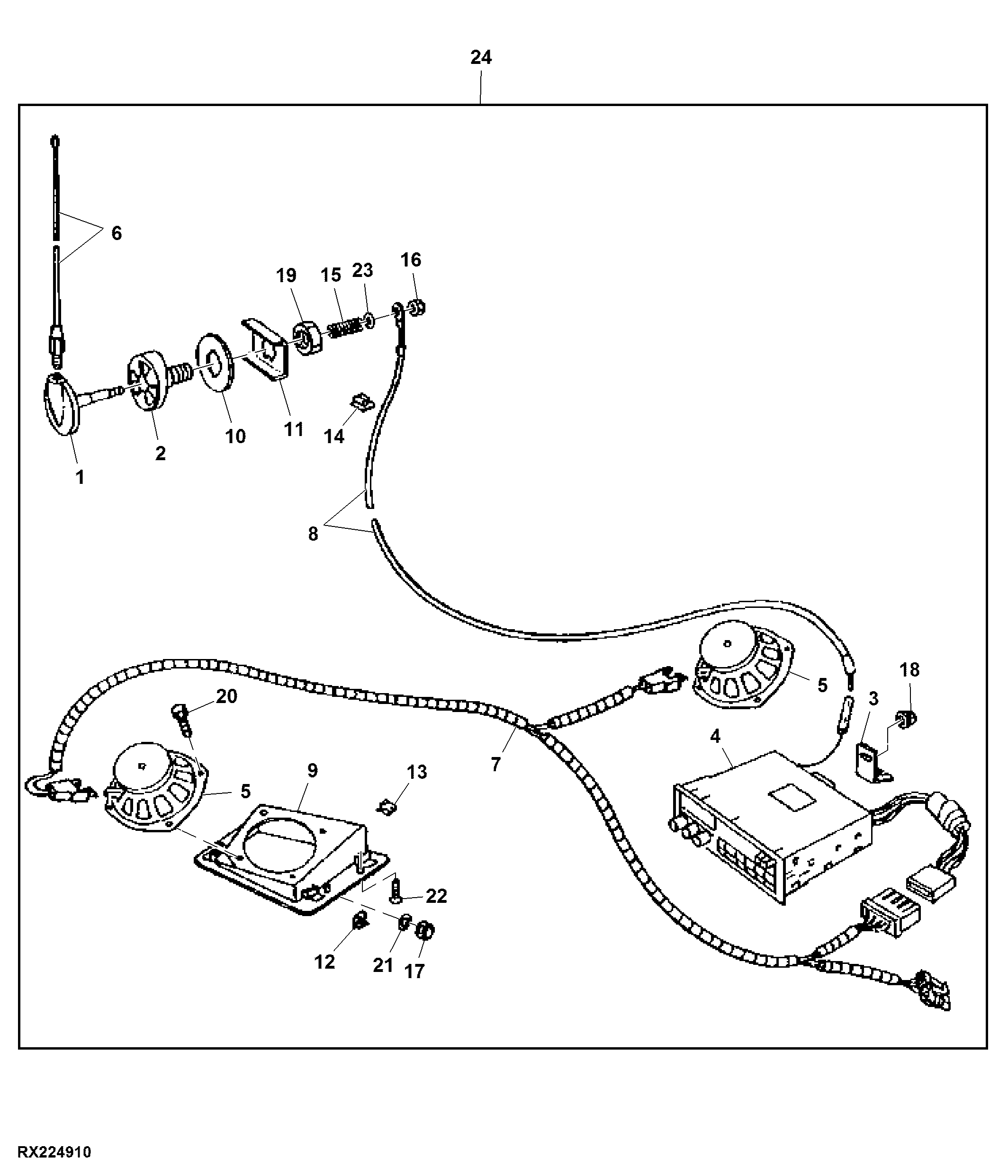Radio Kit, AM / FM / Weather Band / CD Antenna, 2 Front Speakers