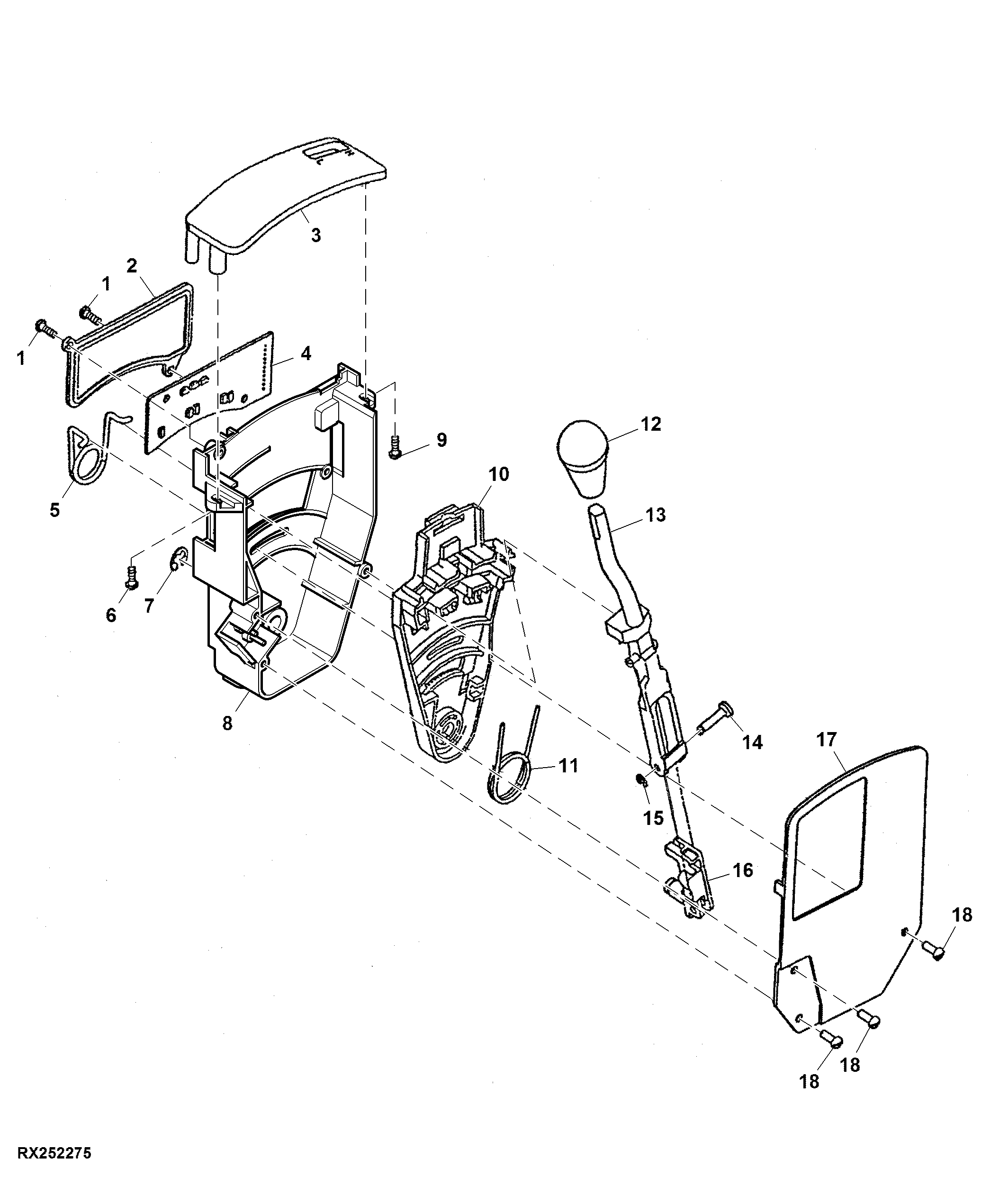 Transmission Control Selector, Armrest, MST