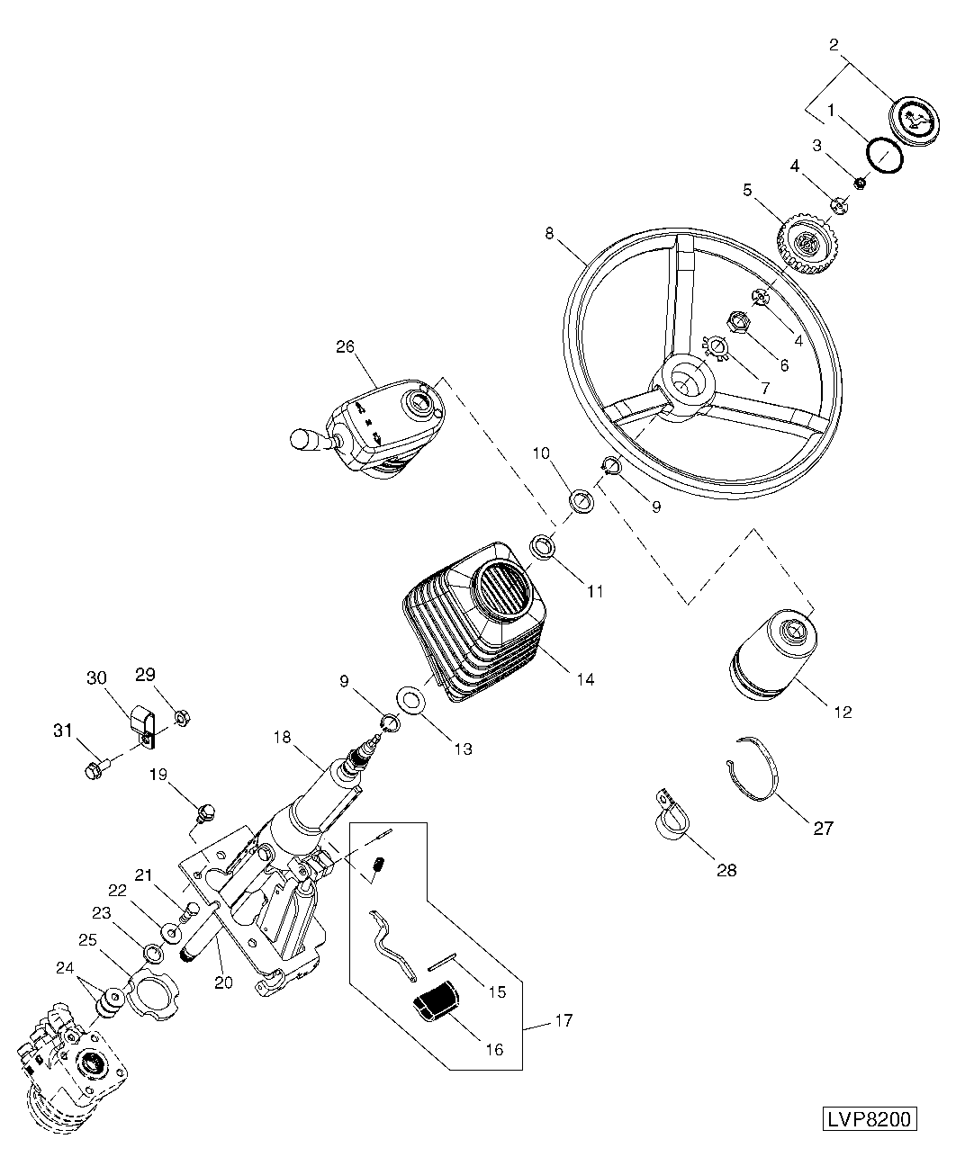 TILT STEERING COLUMN (ISOLATED OPEN OPERATOR STATION / CAB)