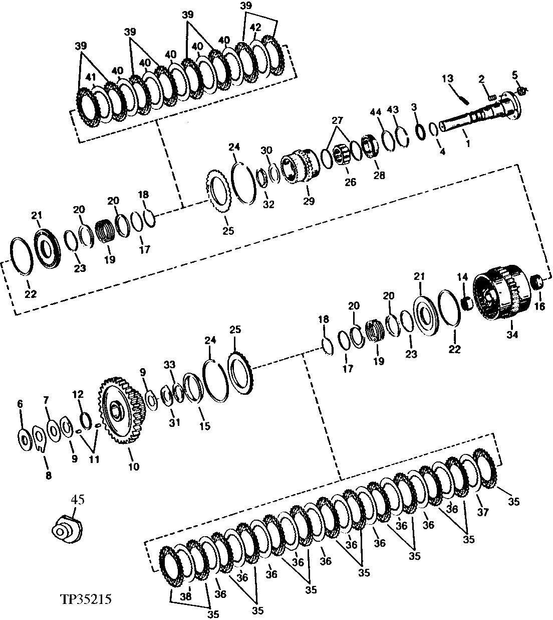 Clutch Assembly (Forward and First Gear Clutches) (544E)