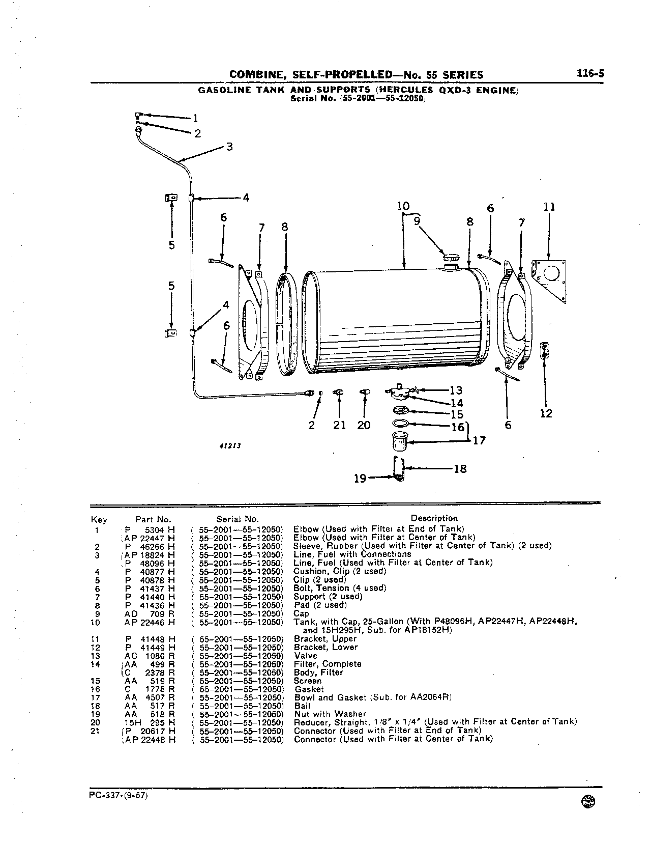 Engine, Hercules QXD-3 Fuel Tank and Supports (Continued)