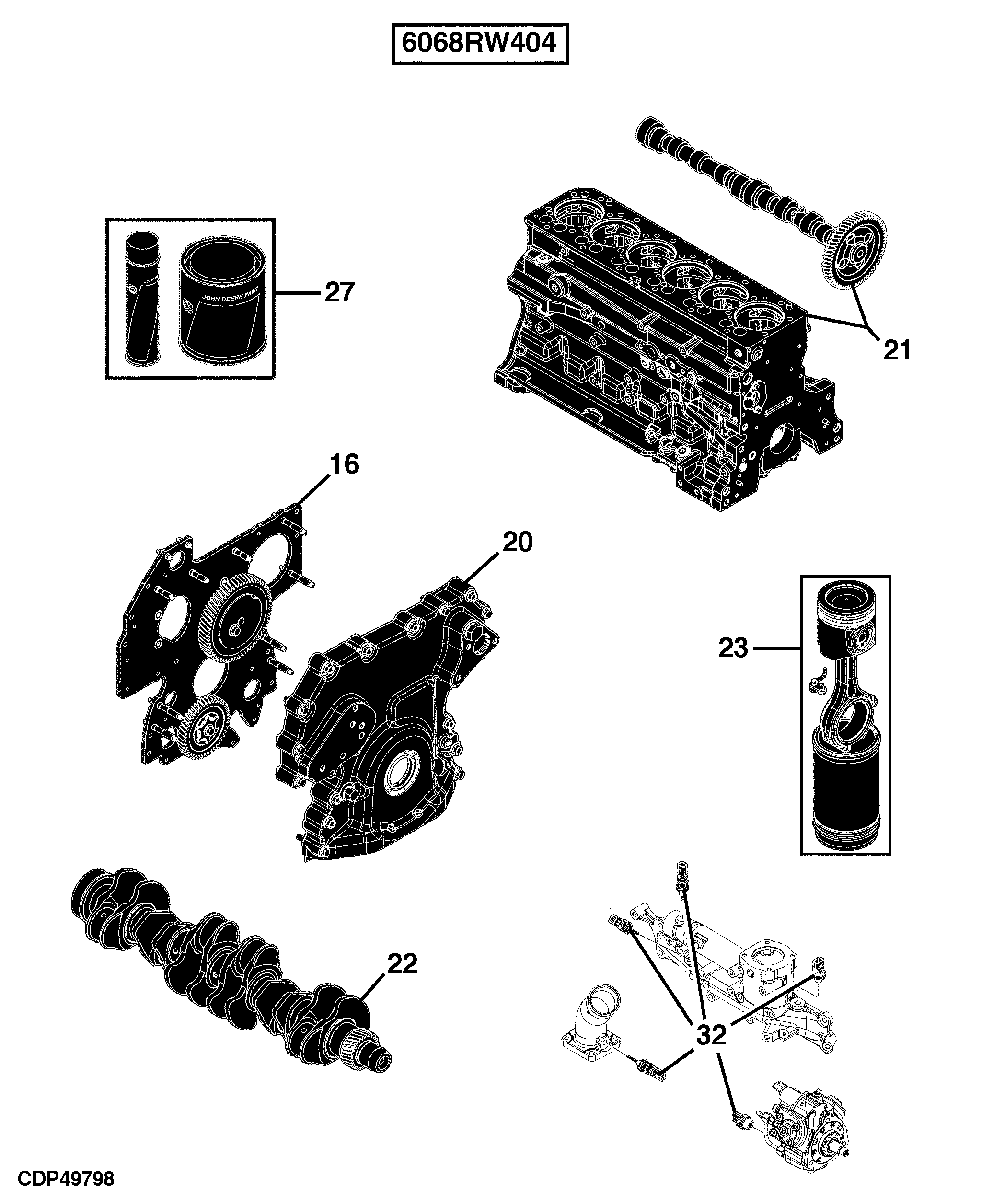 20 Engine 6068RW404-RE542841-RE572125-ETN80286-ETN80287-ETN80288-ETN80289-ETN80290-ETN80291-ETN80292-ETN120541-ETN120544-ETN120545-ETN120547-ETN118828
