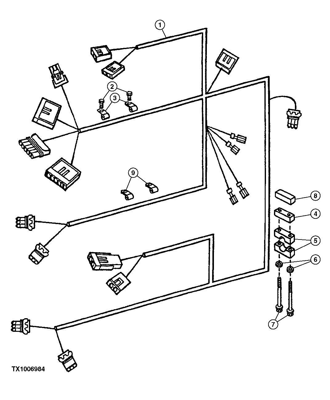 LOADER FRAME WIRING HARNESS (SERIAL NO. -590067)