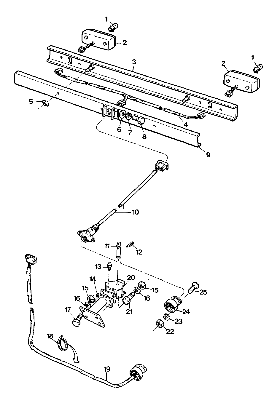 TRANSPORT TRAILER - ELECTRICAL COMPONENTS AND DRAWBAR