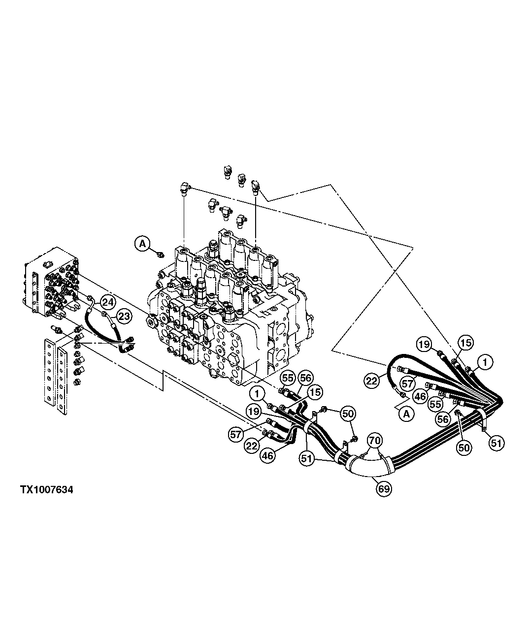 HYDRAULIC HOSES (PILOT SIGNAL MANIFOLD TO CONTROL VALVE)
