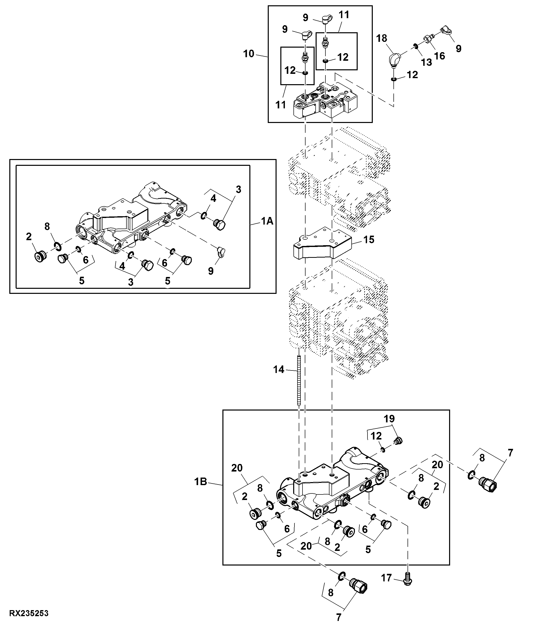 Selective Control Valve Top Cover And Manifold (W/ Hitch) (013000 - )