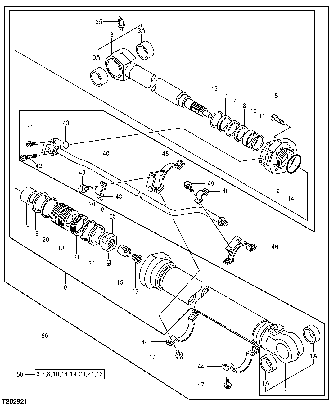 SUPER LONG FRONT ARM CYLINDER COMPONENTS (01NOV04- )