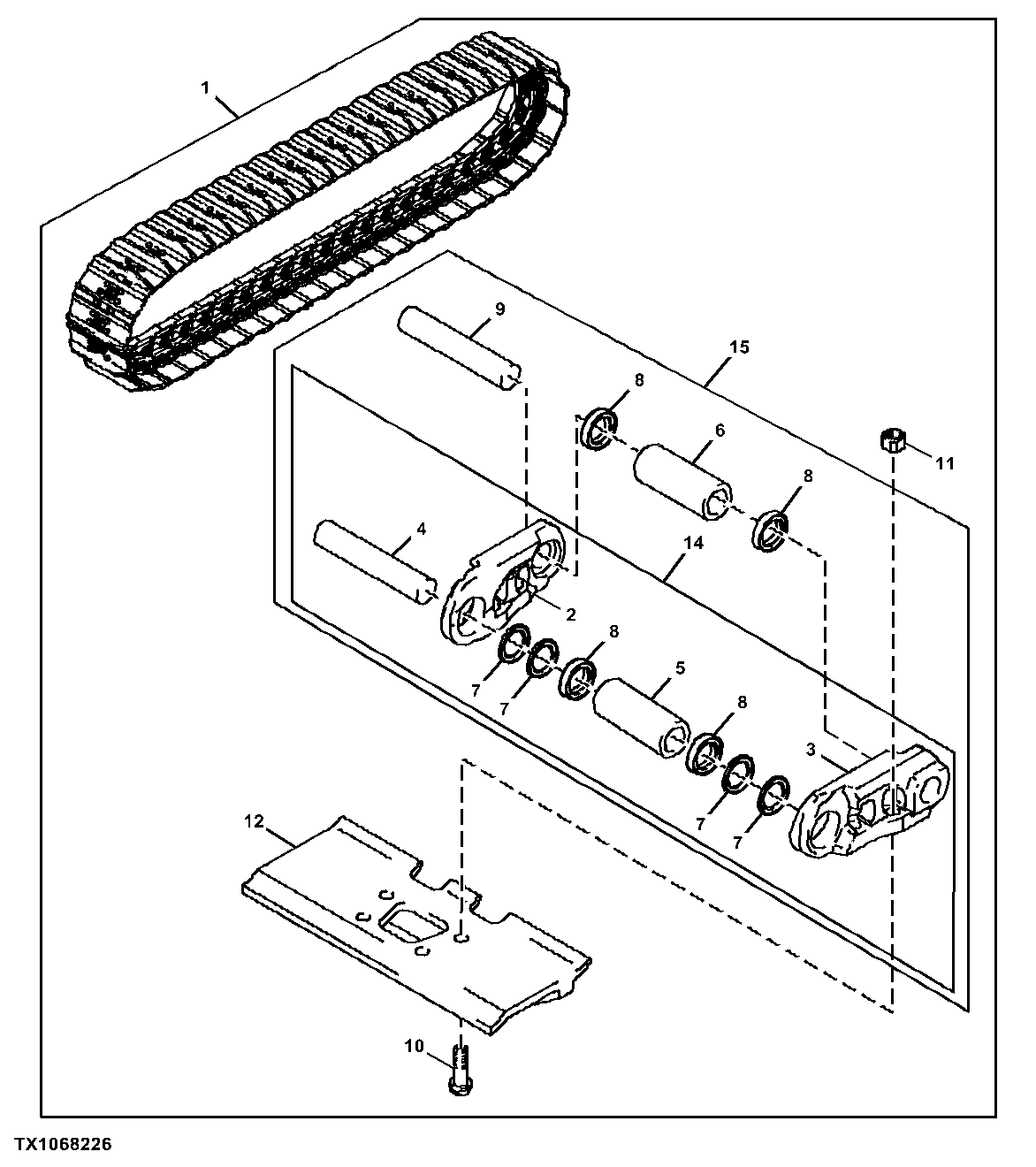 Track Assembly, Extreme Duty U7, 60.9 cm (24 in), Single Grouser