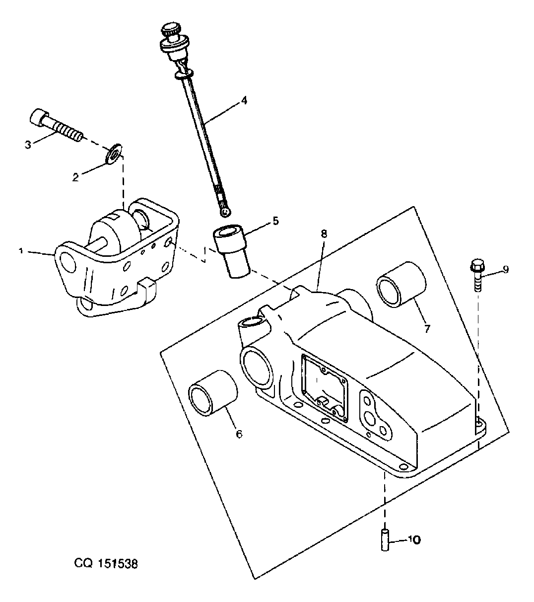 CAJA DEL EJE OSCILANTE, BRAZO Y SOPORTE DEL ESLABON CENTRAL