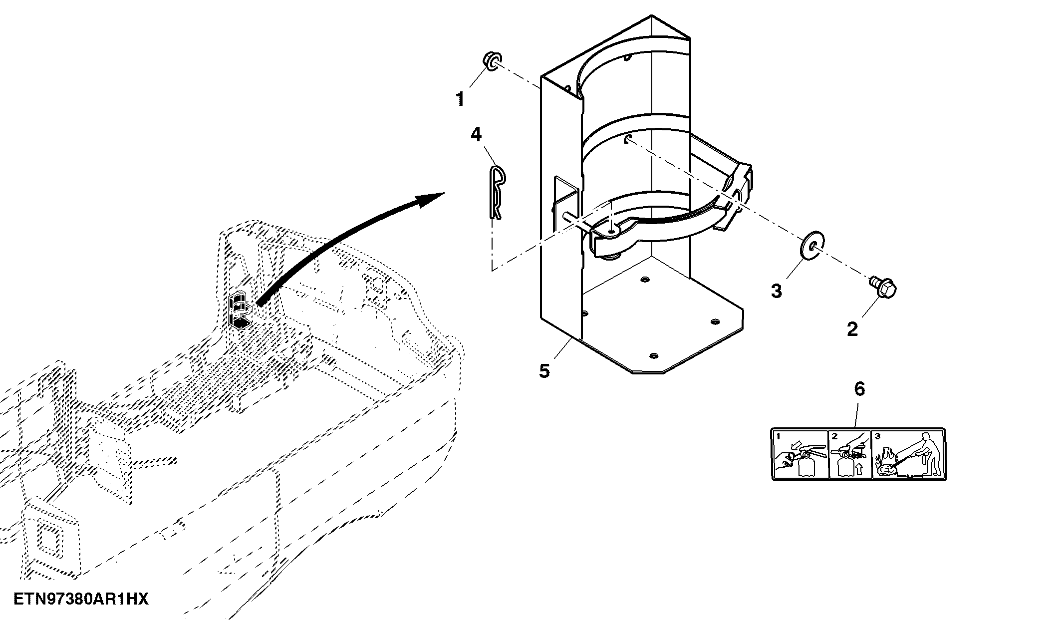 Fire Extinguisher Support, Engine Platform ( - 815000)