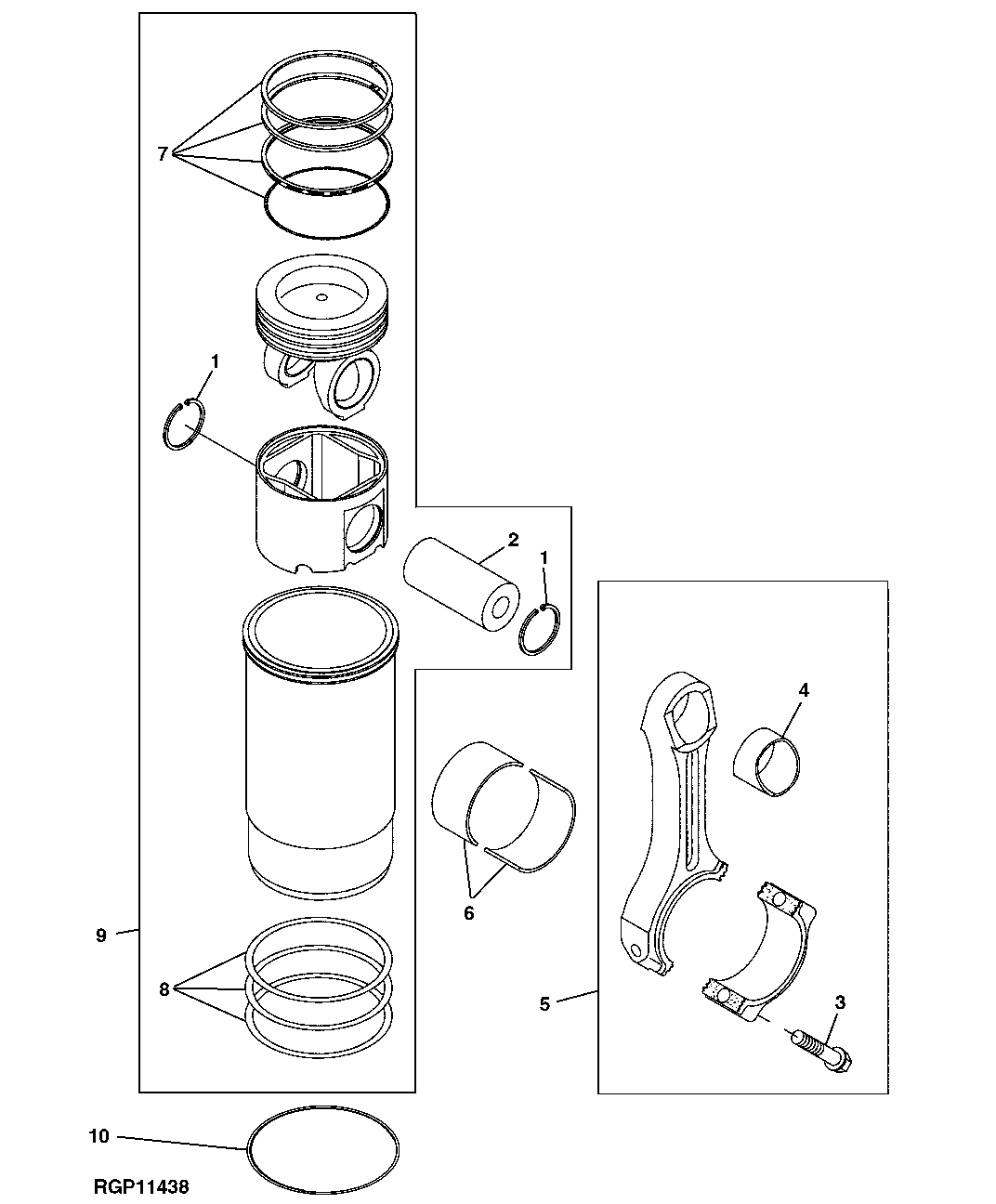 4802 PISTON, CYLINDER LINER AND CONNECTING ROD