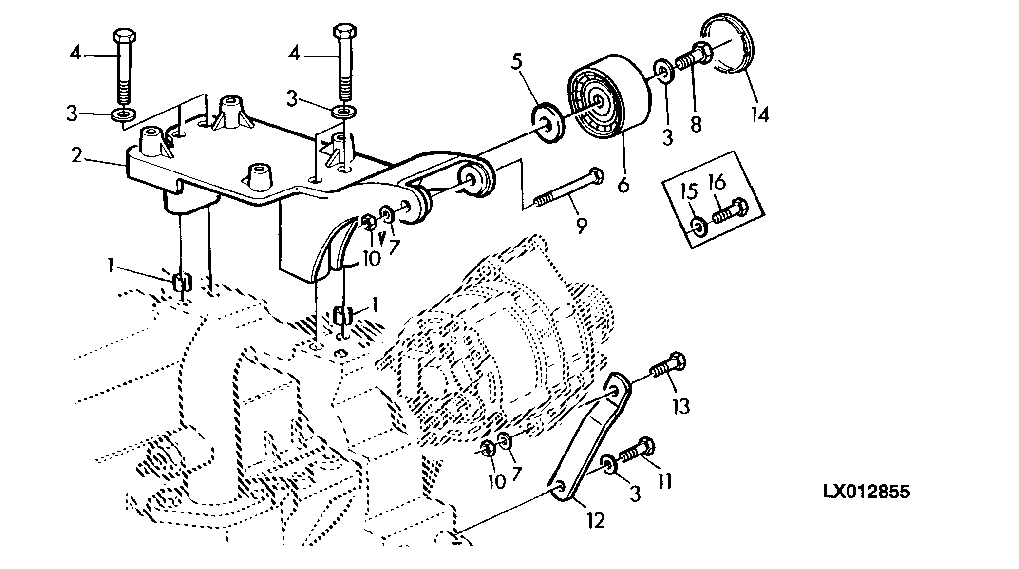 ALTERNATOR ATTACHING PARTS (WITH AIR CONDITIONING)