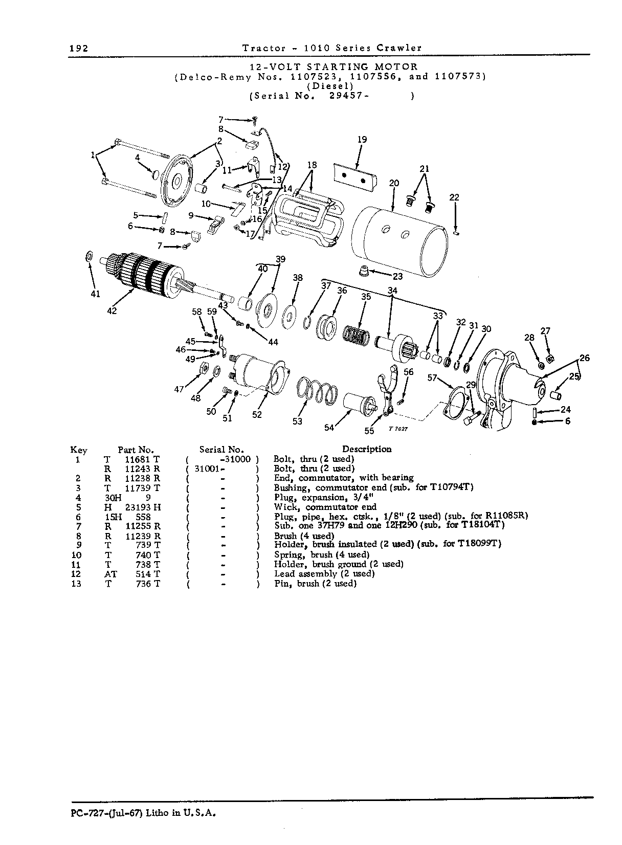 Motor, starting, 12-volt (Continued)