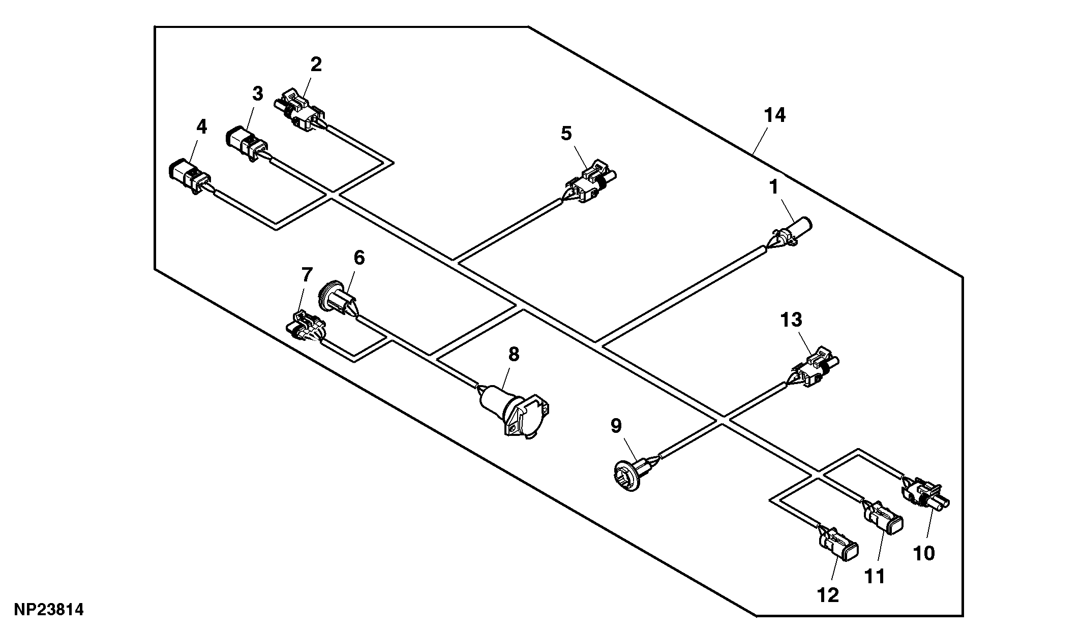 Wiring Harness with Hitch Connector (23-row)
