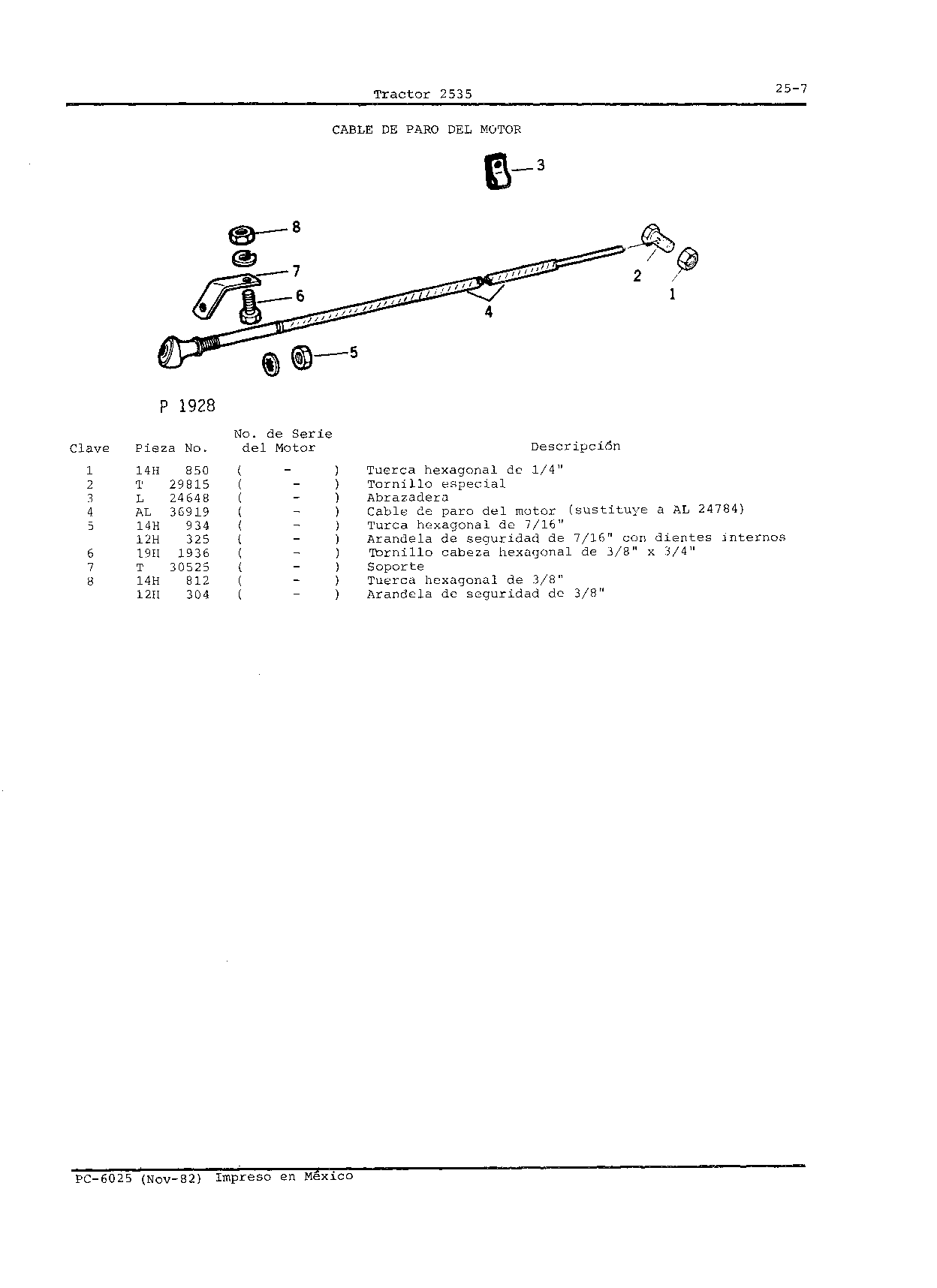 Cable de Paro del Motor