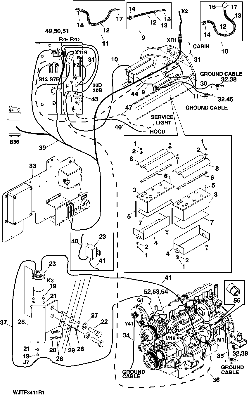 Electrical Mounting, Main Current and Batteries