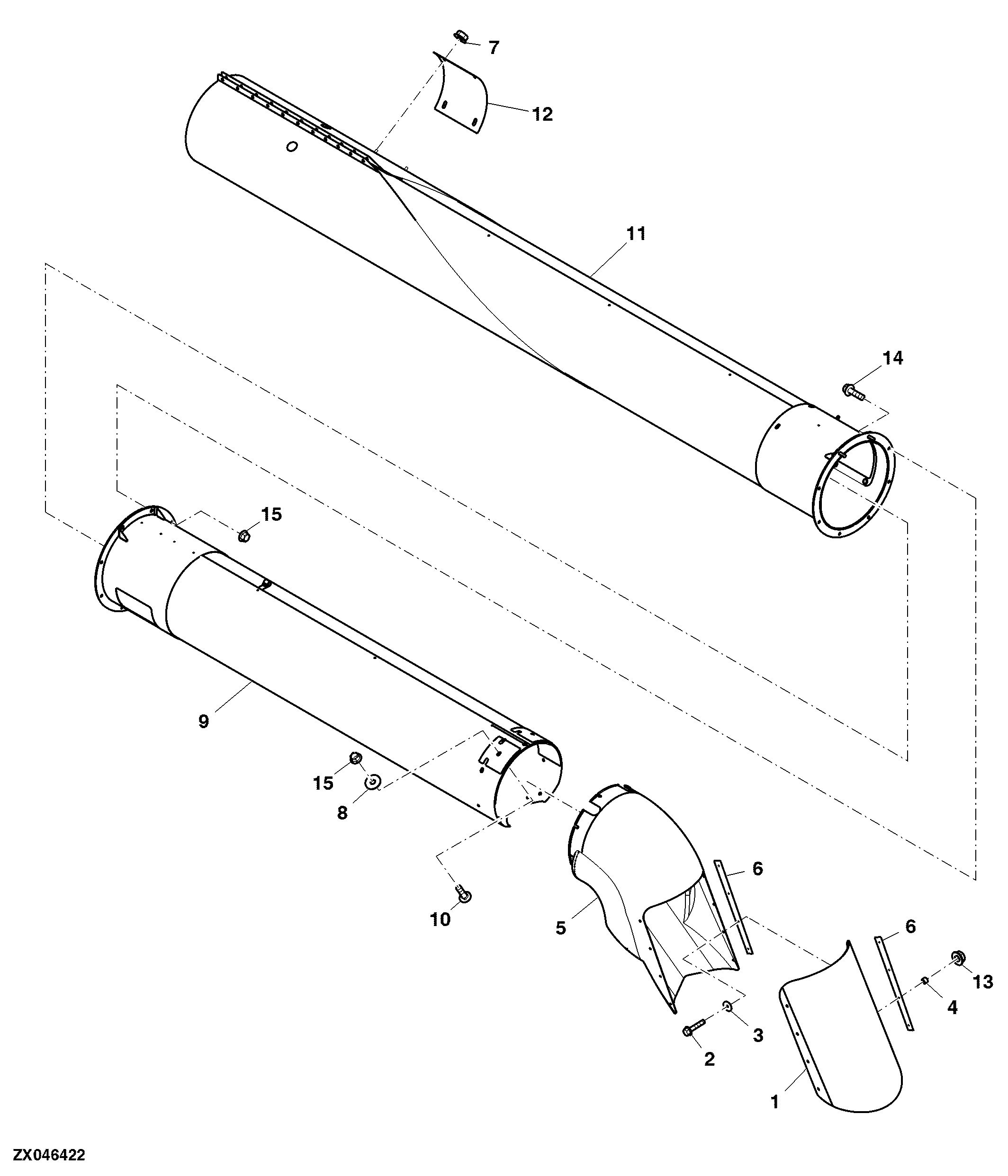 Horizontal Unloading Auger Housing 7.2 M (23.5 Ft)
