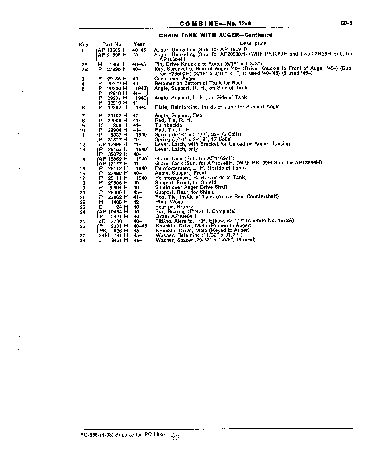 Section 60-Grain Tank and Unloading Auger (Continued)