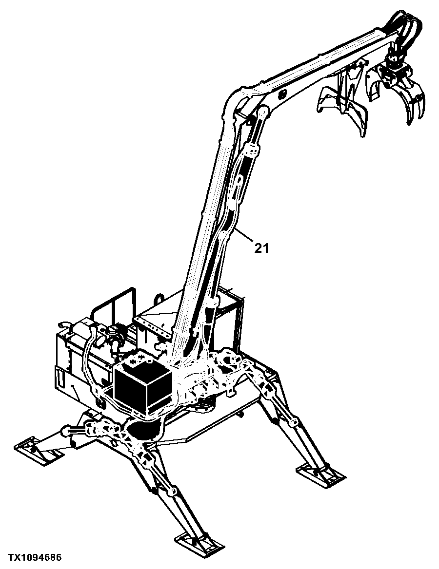 335D Knuckleboom Log Loader (PIN: 1T0335DX_ _C184061- )