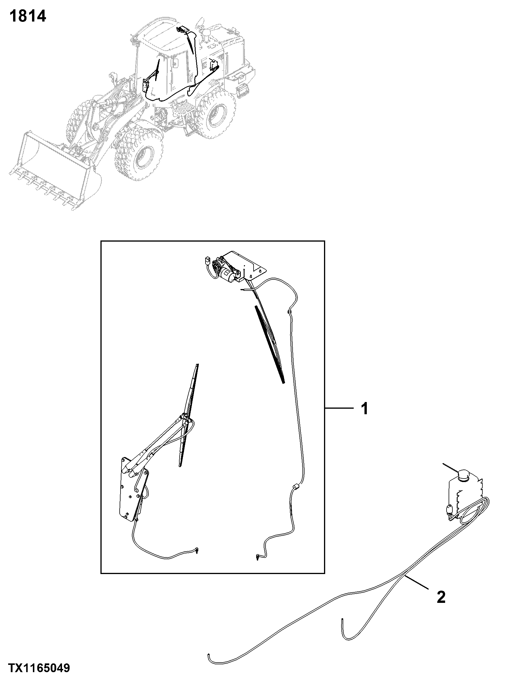 1814 Windshield & Wipers