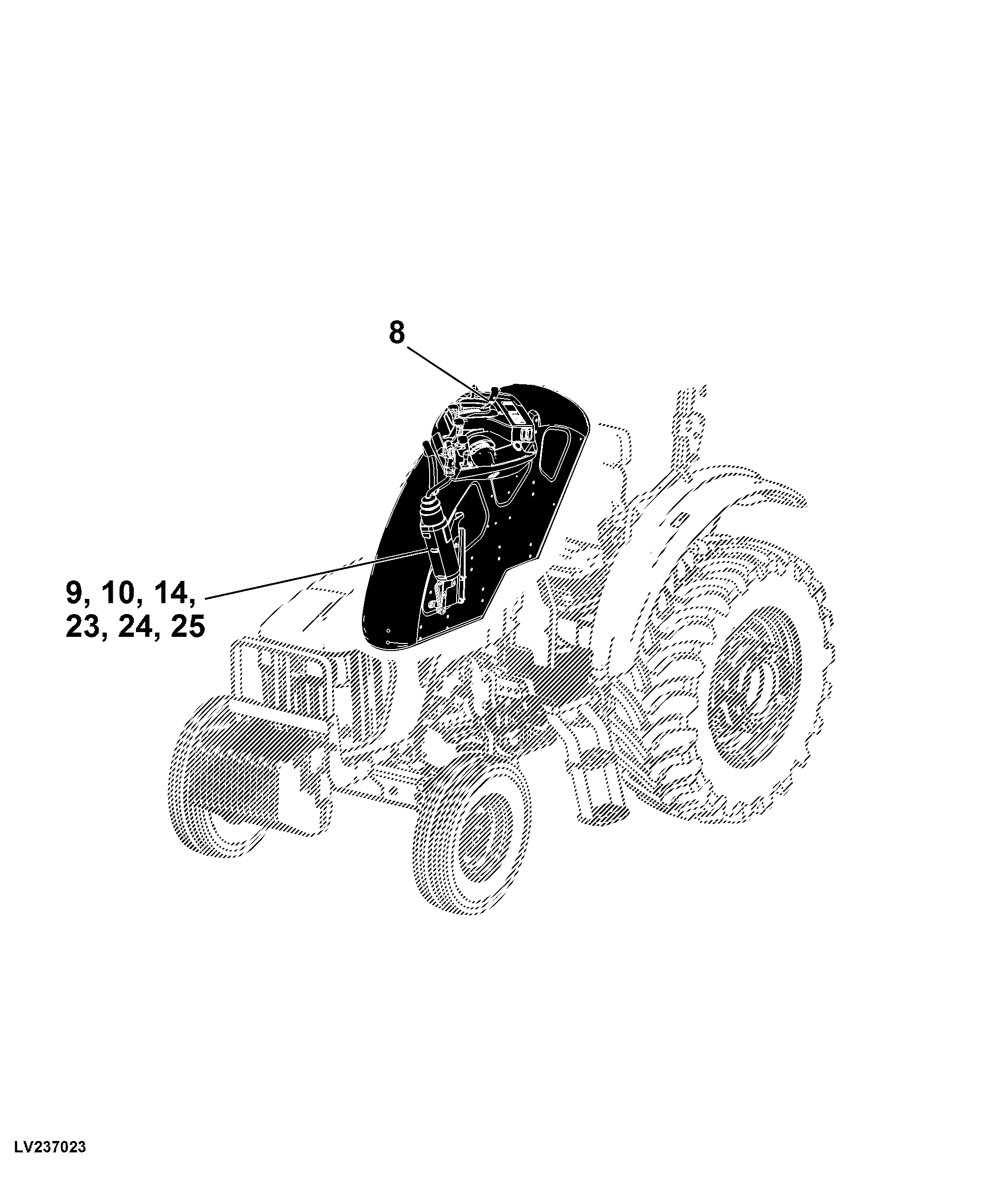 71 Selective Control Valve, Controls And Lines Tractor