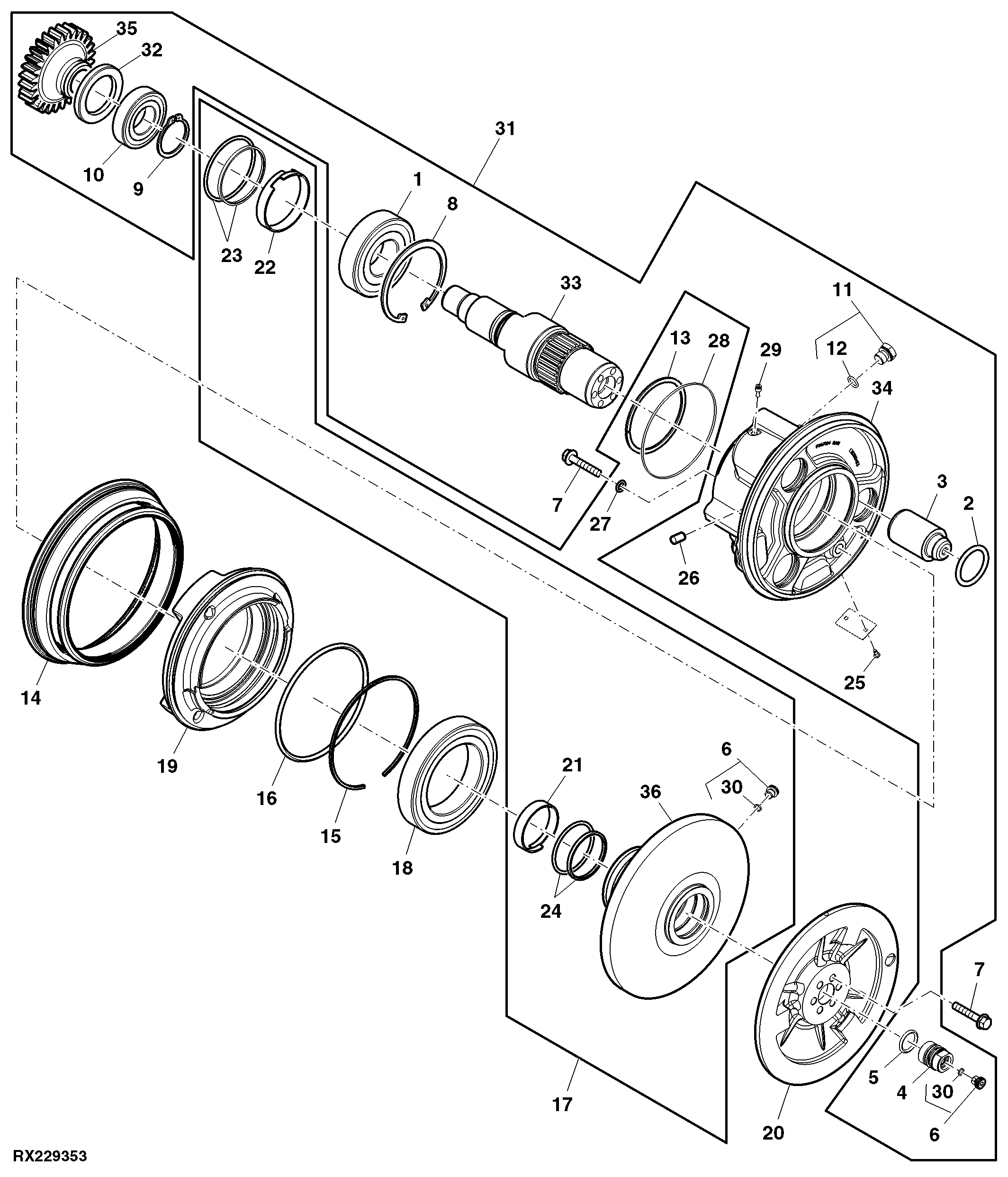 Fan Drive, Driver Assembly, Variable Speed, 9.0 L Engine, Sheave Assembly, IT4
