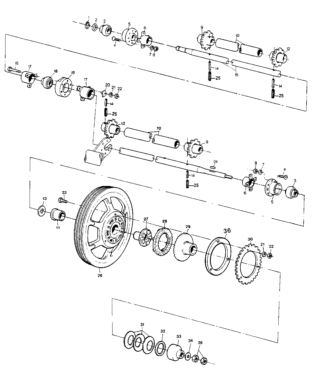 FEEDER CONVEYOR UPPER SHAFT AND TRANSMITION