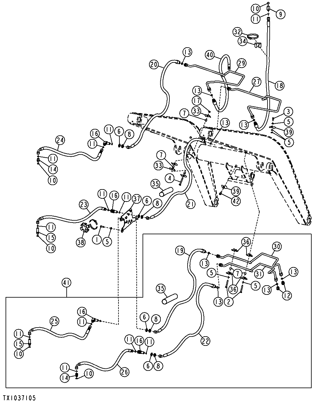 Loader and Third Function Hydraulics, Right Side