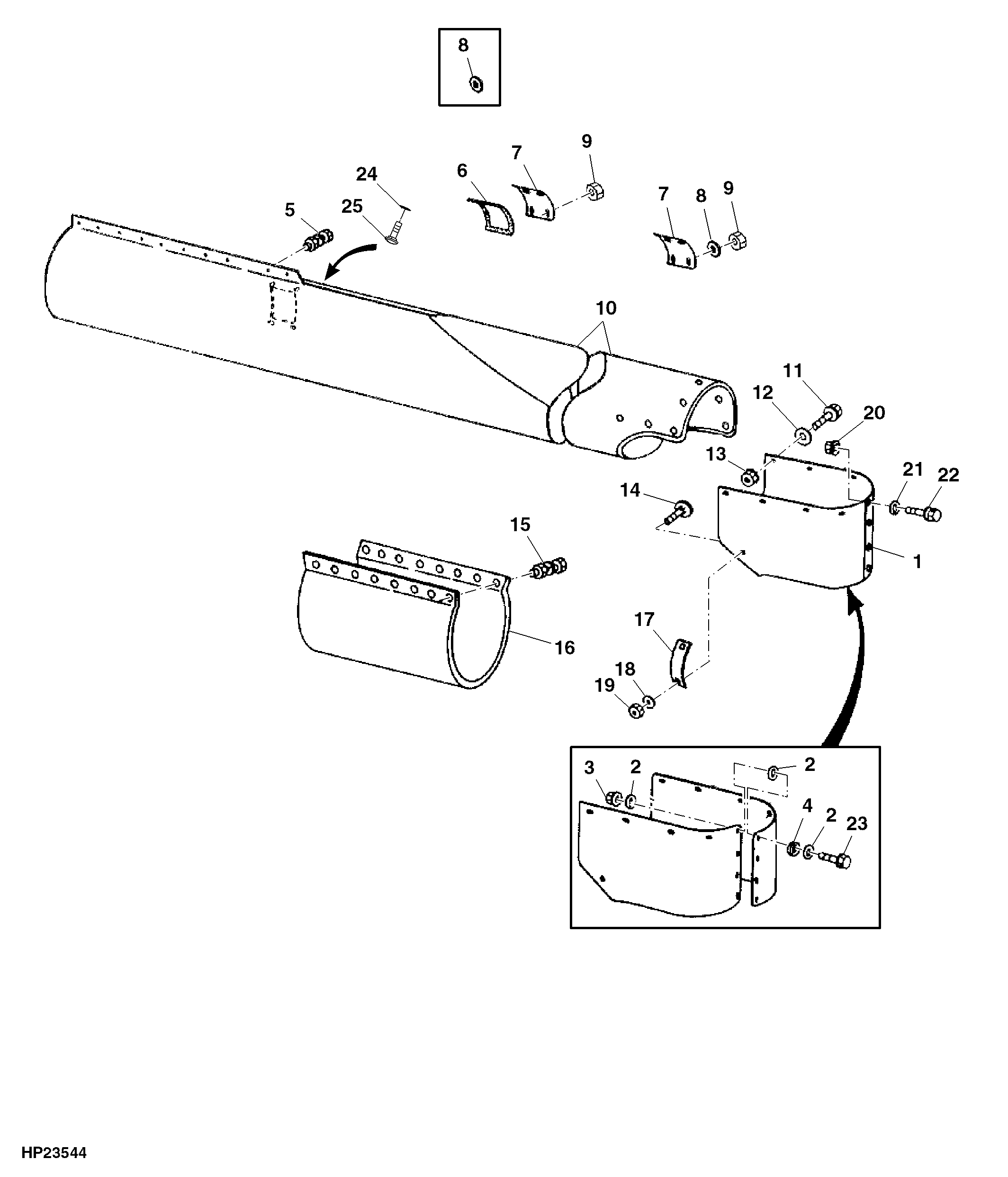 HORIZONTAL UNLOADING AUGER HOUSING (14, 17 AND 20 FT.)
