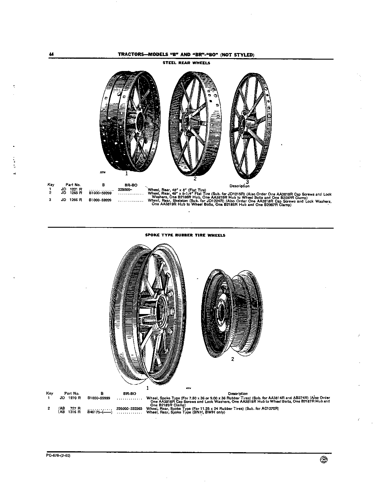 Rear Wheels, Spoke Type Rubber Tire