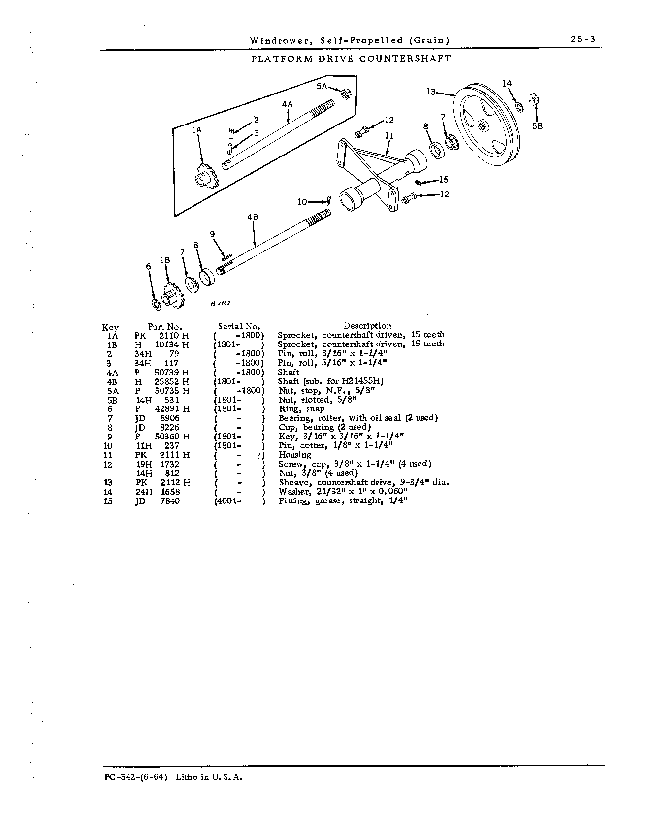 Countershaft, Platform Drive and Transmission Drive