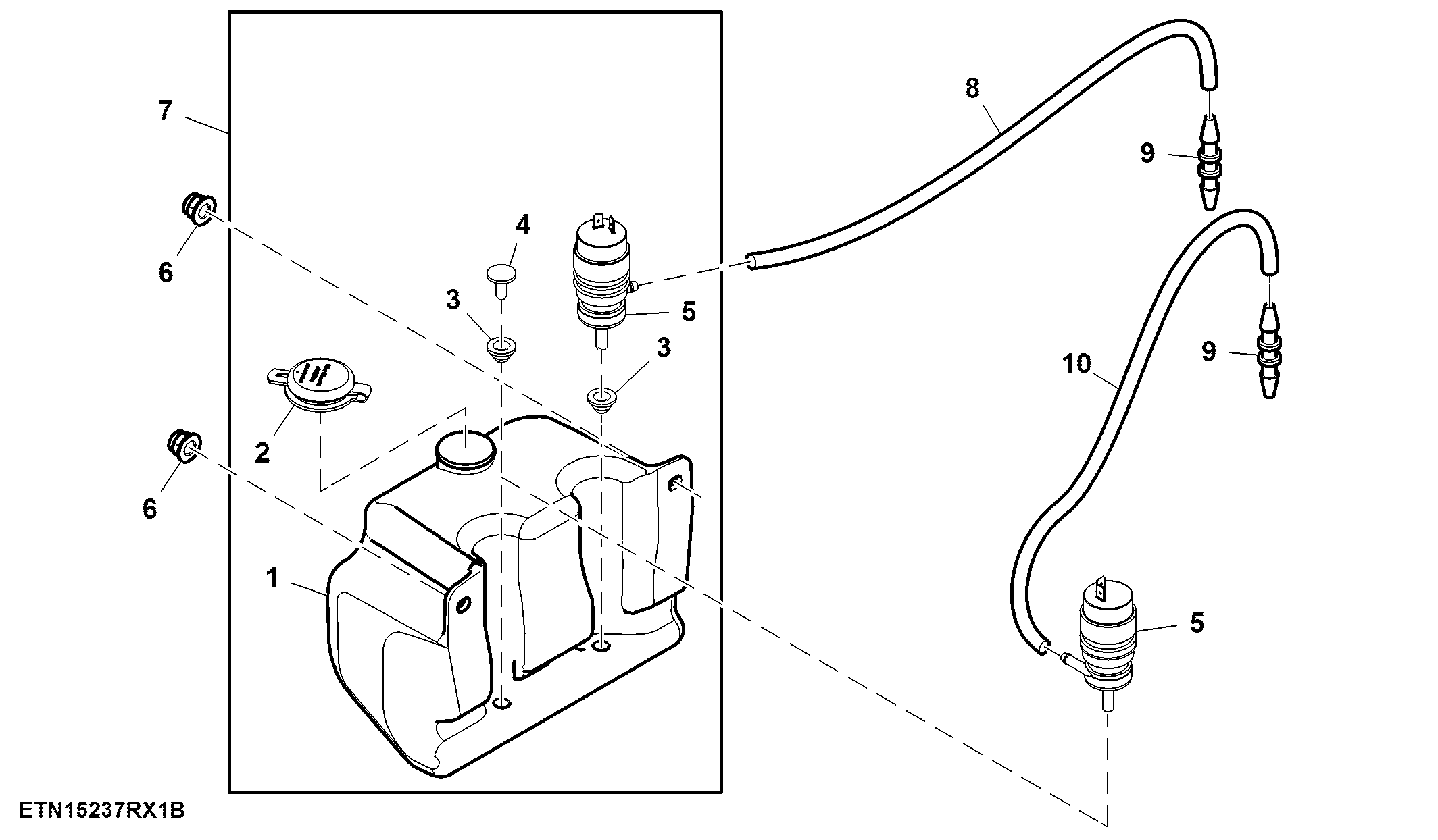 Windshield Washer System, W/ Reservoir and Pump