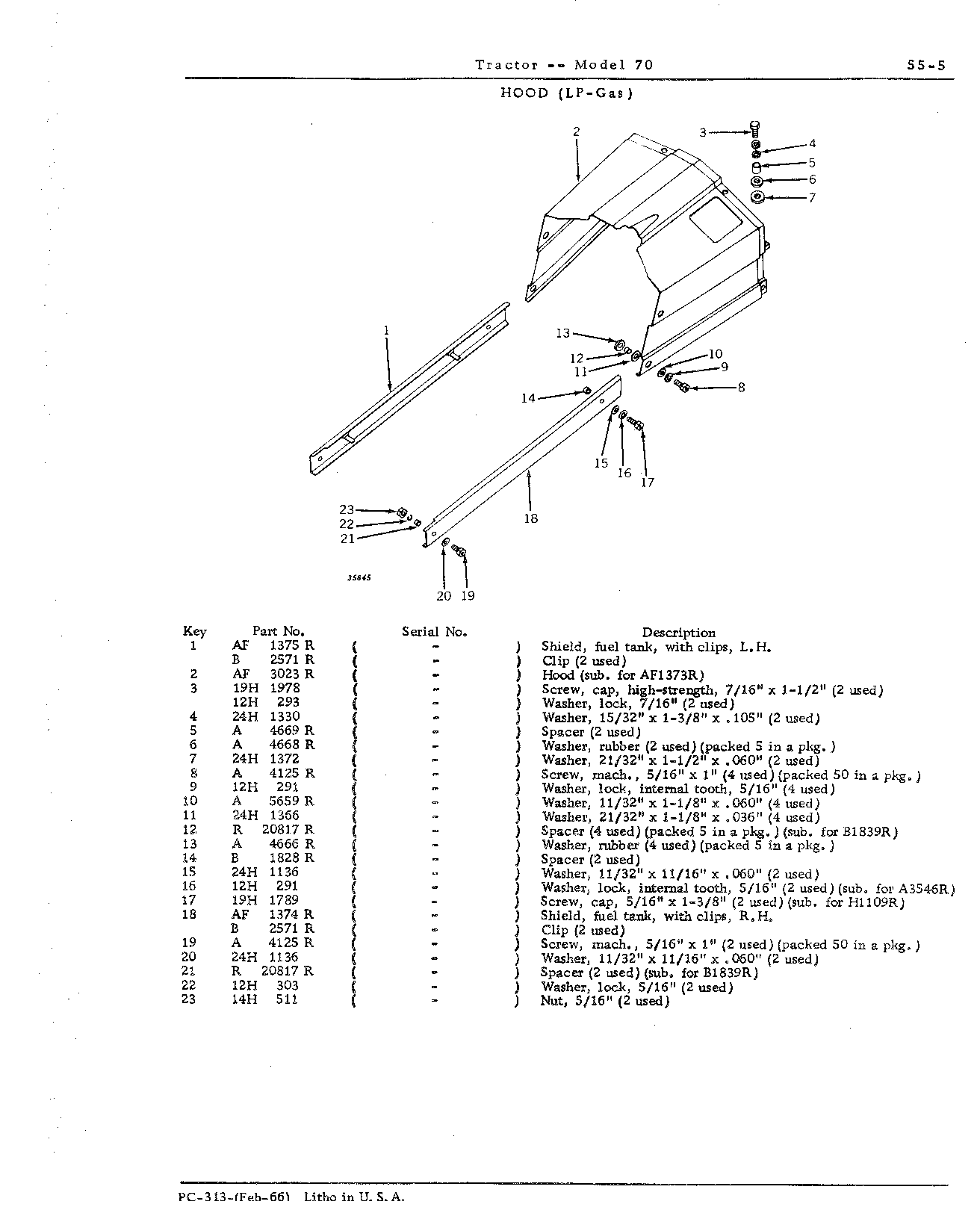 Section 55-Tools, Instrument Panel, Gauges, Hood, Grille and Fenders (Continued)