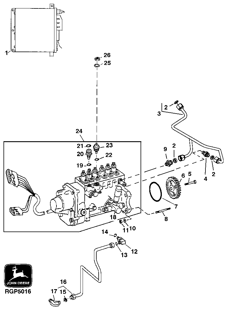 FUEL INJECTION PUMP, LINES AND ENGINE CONTROLLER (EARLY VERSION) (ESN -132907)