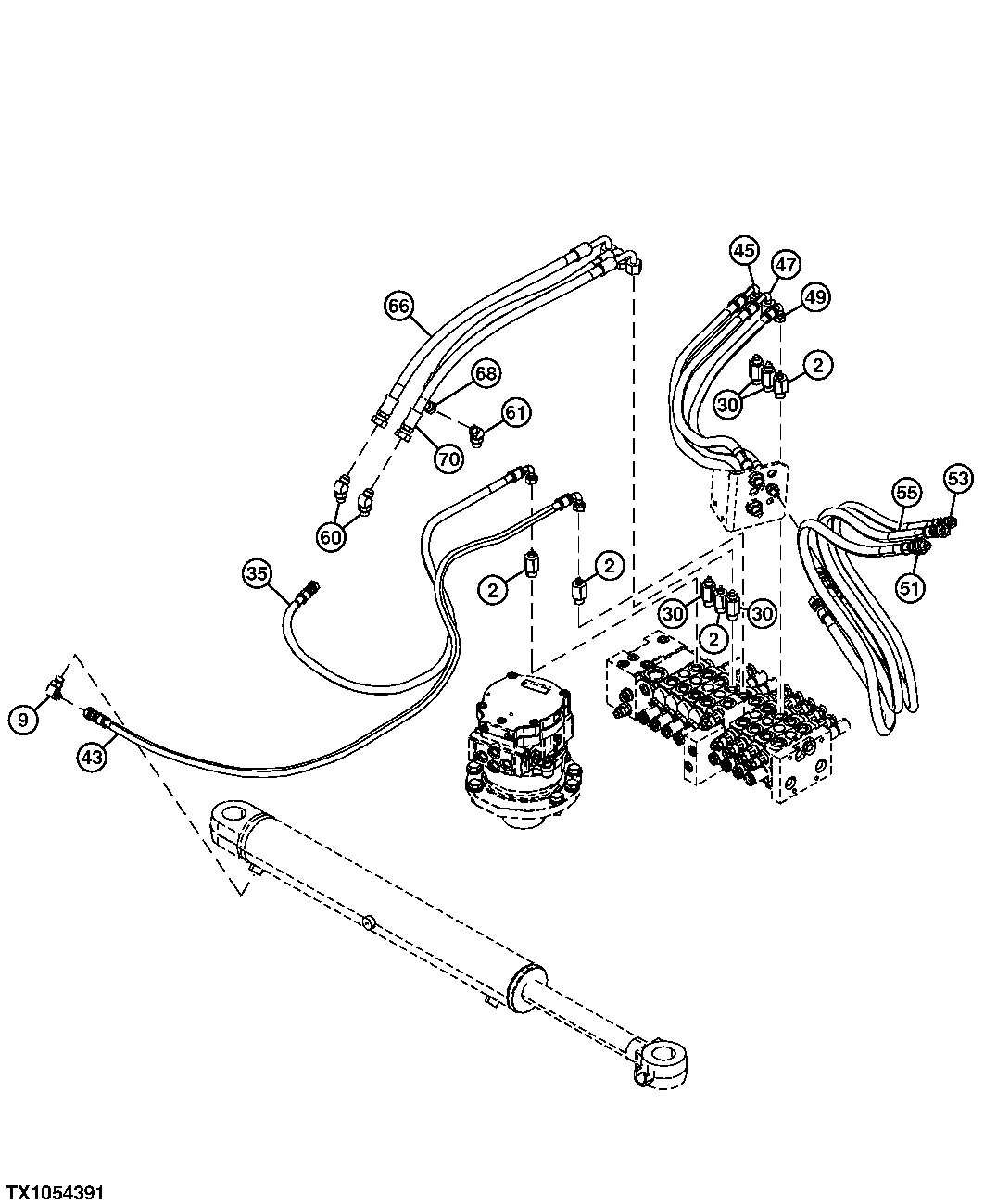 Control Valve Hydraulic Lines (2) (Power Angle Blade)