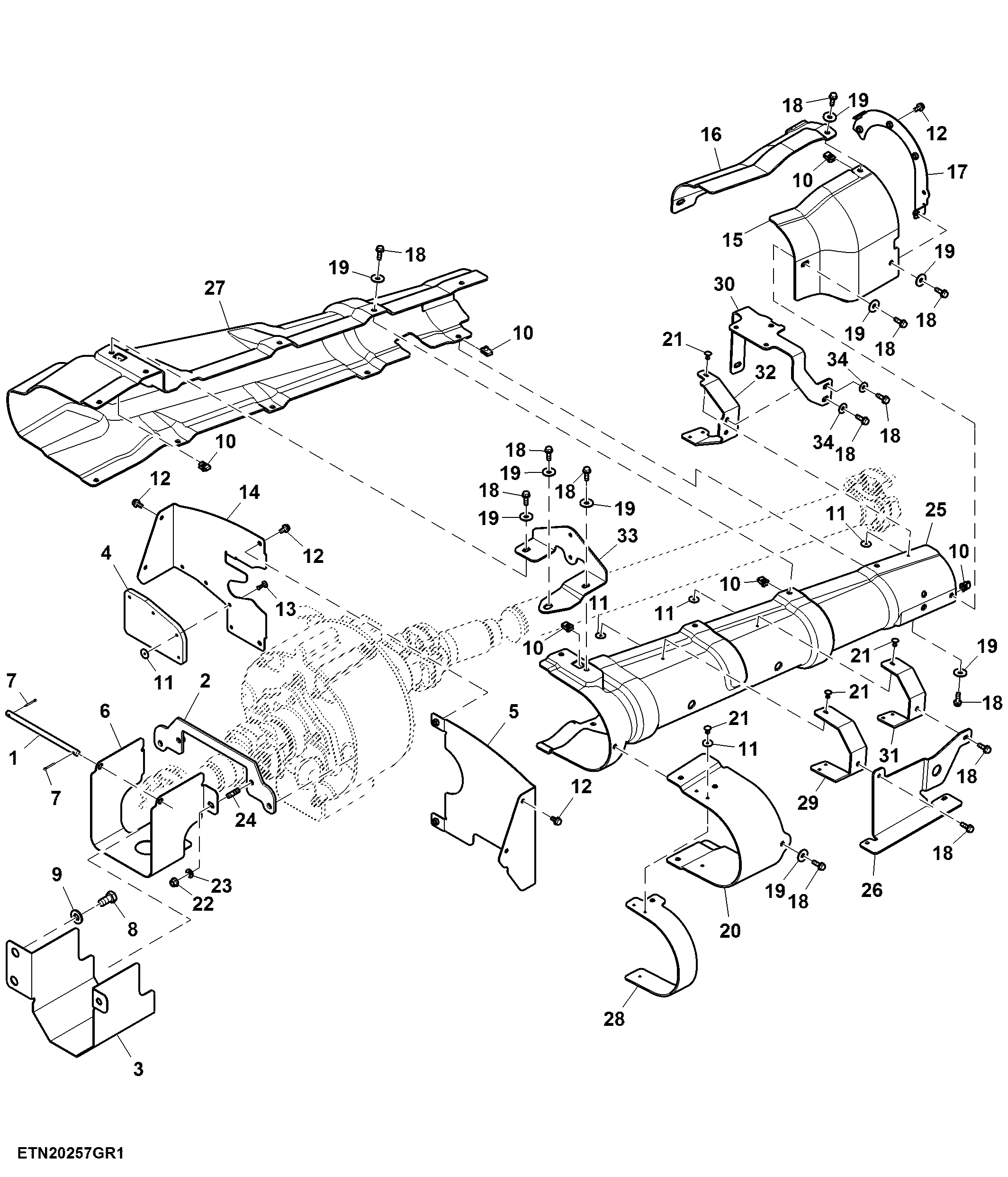 PTO Shield, Single Reduction, Heavy Duty Drawbar (016915 - 053999)