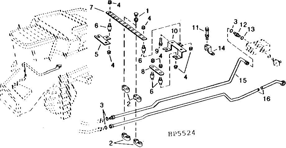 REEL DRIVE HYDRAULIC LINES AND HOSES, L.H. SIDE (655401 - )
