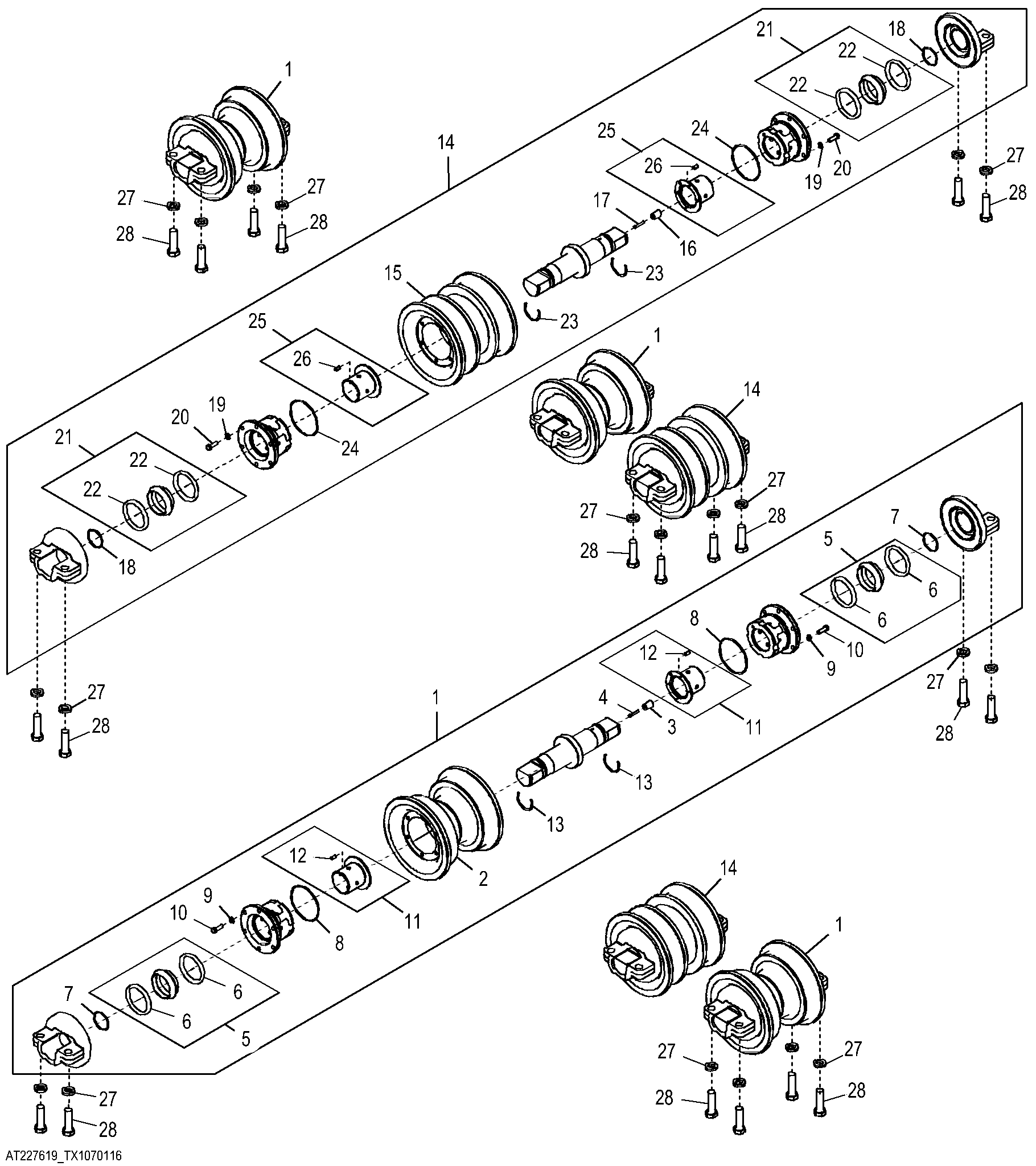 Track Rollers and Component Parts, Outside Dozer (OSD)