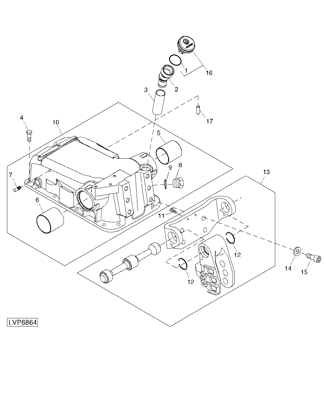 HOUSING, BREATHER AND CENTER LINK BRACKET (MECHANICAL HITCH)