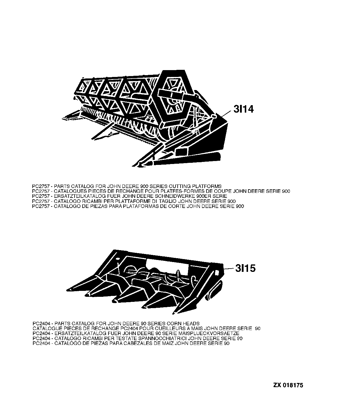 100 CUTTING PLATFORM, CORN HEAD